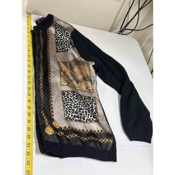 Chi by Falchi Sweater Womens Medium Silk Cashmere Knit Cardigan Quiet Luxury - Picture 12 of 12